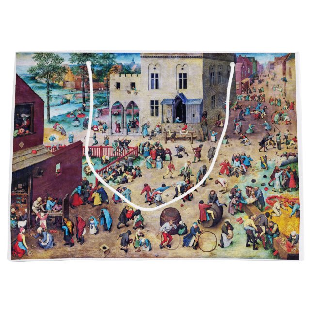 Children’s Games, Pieter Bruegel Large Gift Bag (Front)