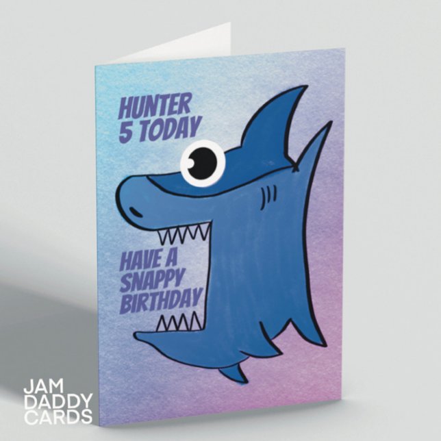 Children’s Shark Customisable Birthday Card (Creator Uploaded)