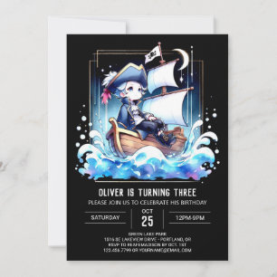 Children Ship Pirate Birthday Invitation