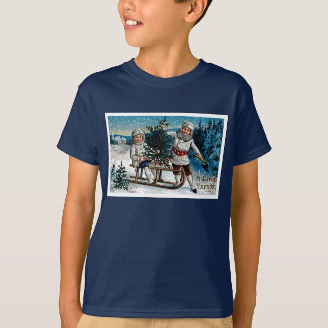 Children Sledding T-Shirt (Front)