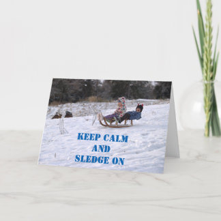 Children sledging holiday card