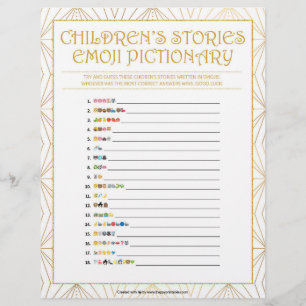 Children Stories Emoji Pictionary [Golden Lines] Letterhead