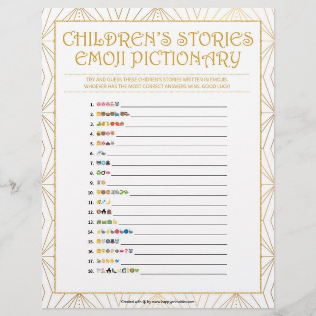 Children Stories Emoji Pictionary [Golden Lines] Letterhead (Front)