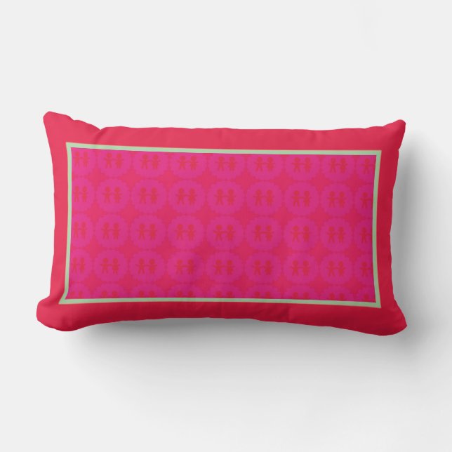 Children Together Pink Throw Pillows (Front)