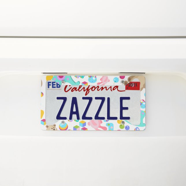 Children Toy Pattern With Teddy Bear License Plate Frame (On Car)