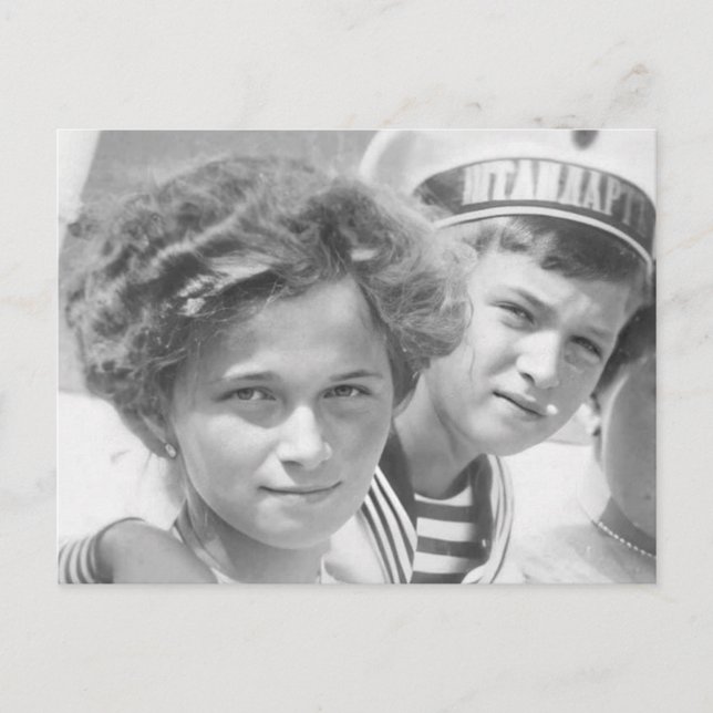 Children tsar of Russia Olga and Tsarevitch Alexis Postcard (Front)