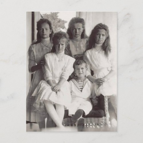 Children tsar of Russia OTMA and Alexis Postcard
