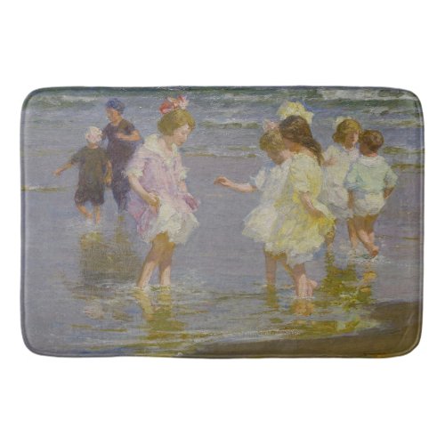 Children Wading on the Beach by EH Potthast Bath Mat