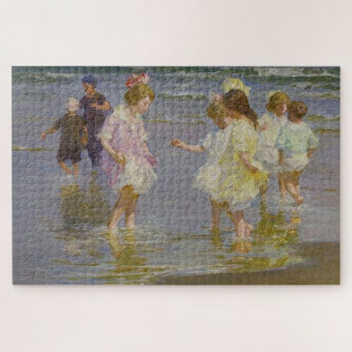 Children Wading on the Beach by EH Potthast Jigsaw Puzzle