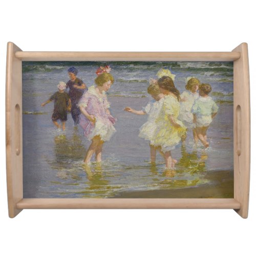 Children Wading on the Beach by EH Potthast Serving Tray