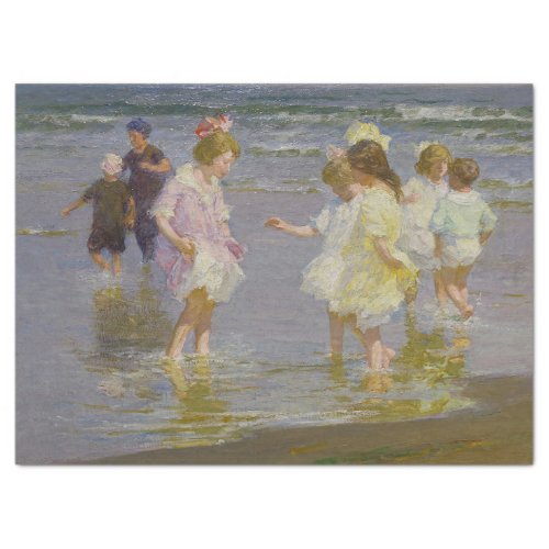 Children Wading on the Beach by EH Potthast Tissue Paper