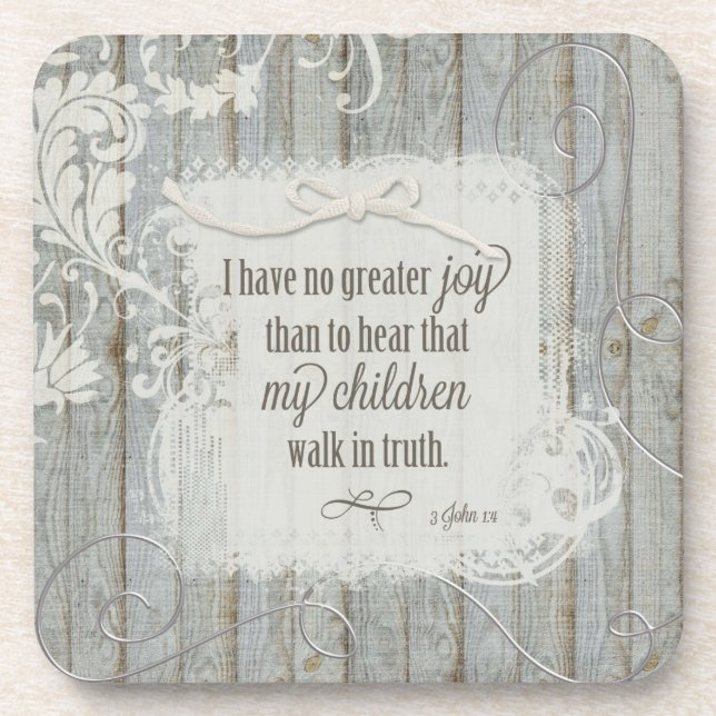 Children Walk in Truth - 3 John 1:4 Coaster (Front)
