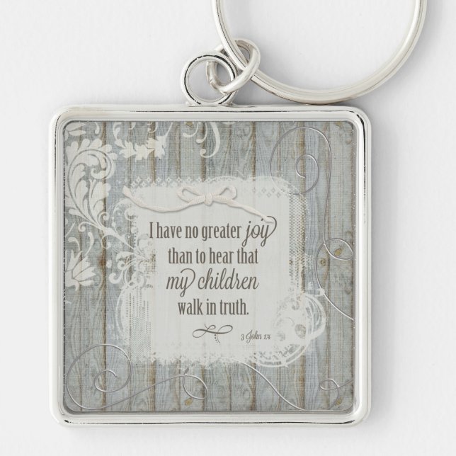 Children Walk in Truth - 3 John 1:4 Keychain (Front)