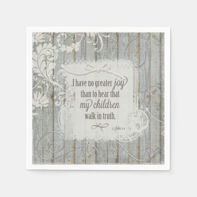 Children Walk in Truth - 3 John 1:4 Napkins (Front)
