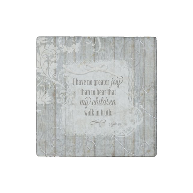 Children Walk in Truth - 3 John 1:4 Stone Magnet (Front)