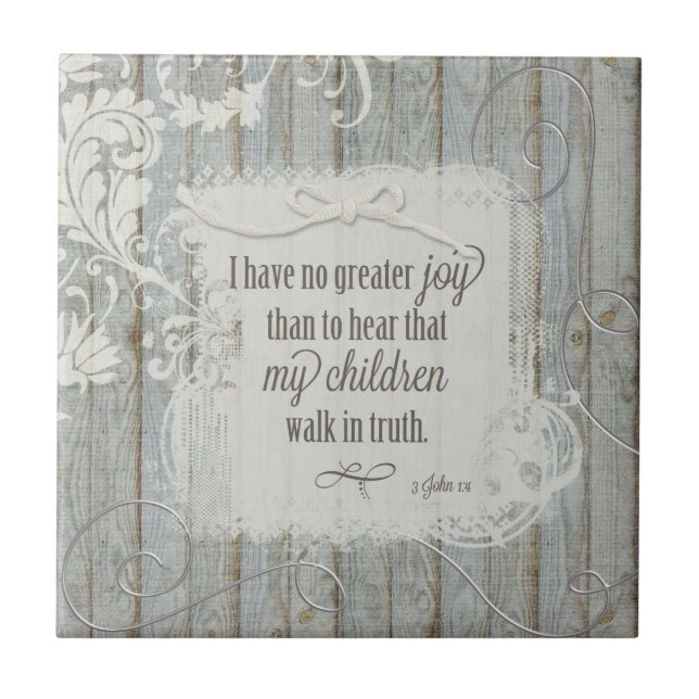 Children Walk in Truth - 3 John 1:4 Tile (Front)
