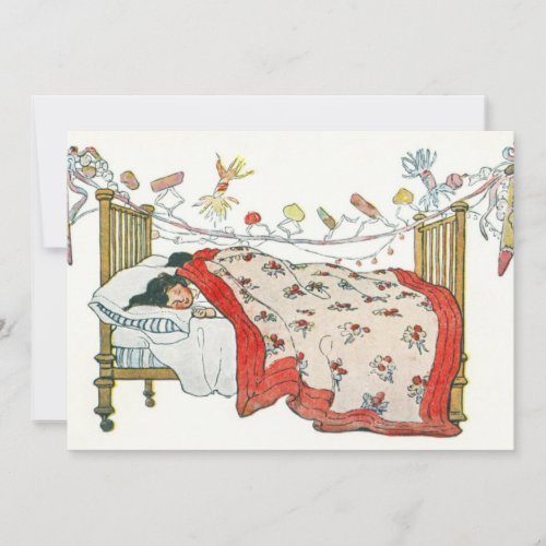 Children were nestled all snug in their beds beds holiday card