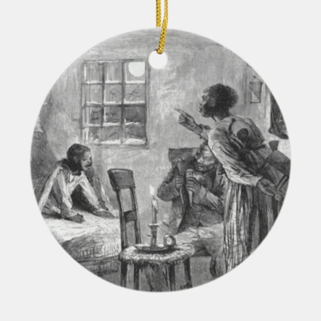 Children Wide Awake on Christmas Eve Ceramic Ornament (Front)