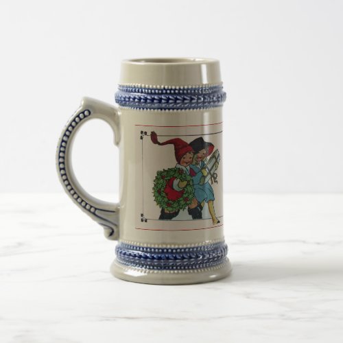 CHILDREN WITH CHRISTMAS GIFTS BEER STEIN