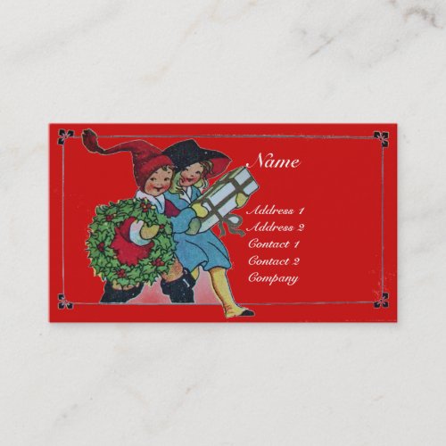 CHILDREN WITH CHRISTMAS GIFTS BUSINESS CARD
