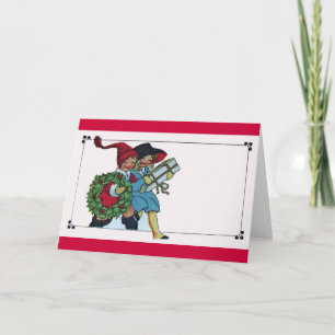 CHILDREN WITH CHRISTMAS GIFTS HOLIDAY CARD