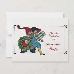 CHILDREN WITH CHRISTMAS GIFTS ice Invitation