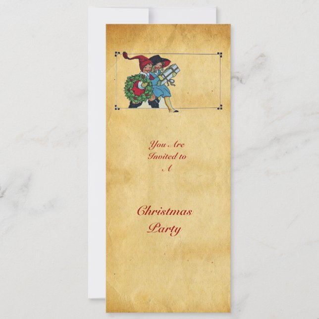 CHILDREN WITH CHRISTMAS GIFTS - INVITATION (Front)