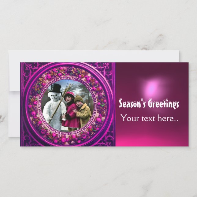 CHILDREN WITH SNOWMAN , PHOTO TEMPLATE (Front)