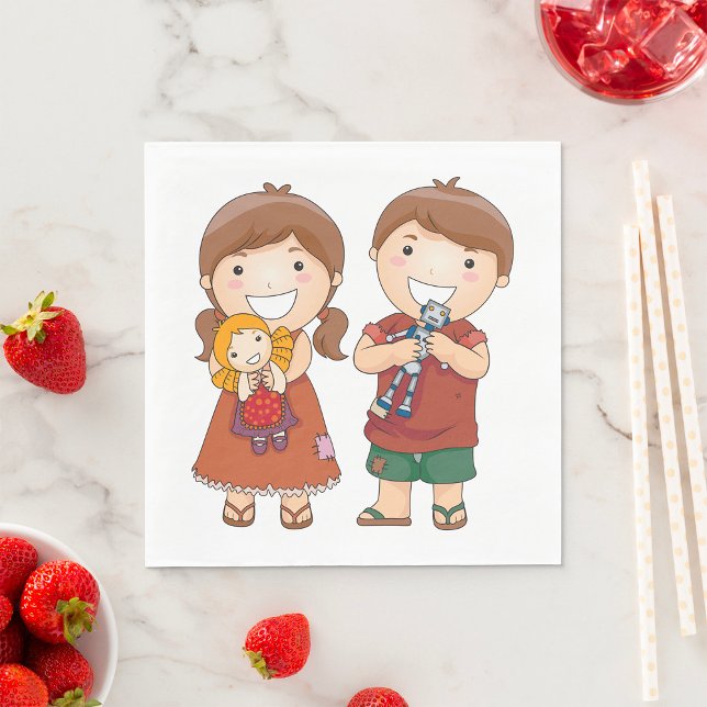 Children With Toys Napkins (Creator Uploaded)