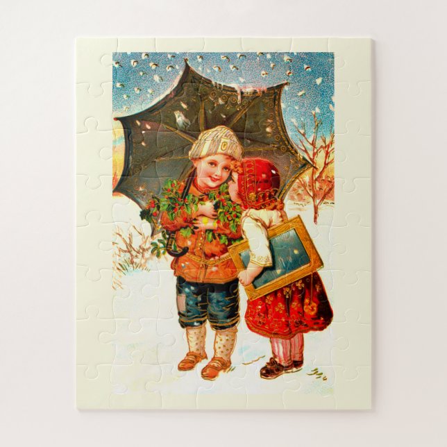 Children with umbrella jigsaw puzzle (Vertical)