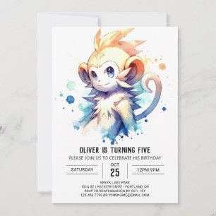 Children Woodland Monkey Birthday Invitation