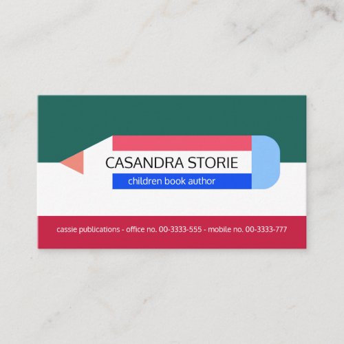 Children Writers Color Pencil Business Card
