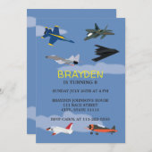 Children's Airplane Birthday Invitation (Front/Back)