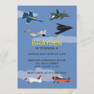 Children's Airplane Birthday Invitation