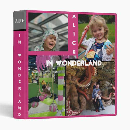 Childrens album  In Wonderland  Photo album 3 Ring Binder