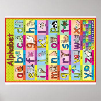 Children's Alphabet Poster by Charliepips at Zazzle