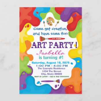 Childrens Art Party Invitations by InvitationCentral at Zazzle