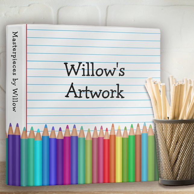 Children's Artwork Artist Pencils Keepsake 3 Ring Binder (Creator Uploaded)