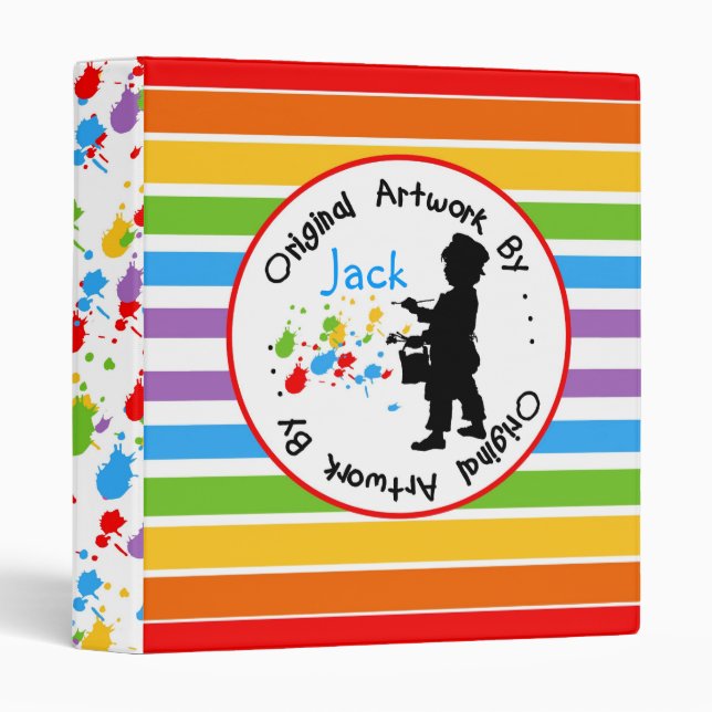 Childrens Artwork  Drawing Painting Binder (Front/Spine)