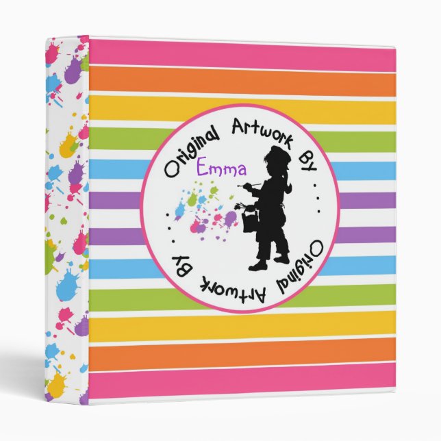 Childrens Artwork  Drawing Painting Binder (Front/Spine)