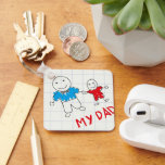 Children's Artwork & Photo Keychain<br><div class="desc">Turn your child's drawing or handwriting into a keychain. One-of-a-kind wearable art gift for you and your loved one. Add your own photo to the reverse side. This will be a cherished keepsake remembrance for mom, dad, or grandma or grandpa. These also make great birthday party favors. Add your custom...</div>