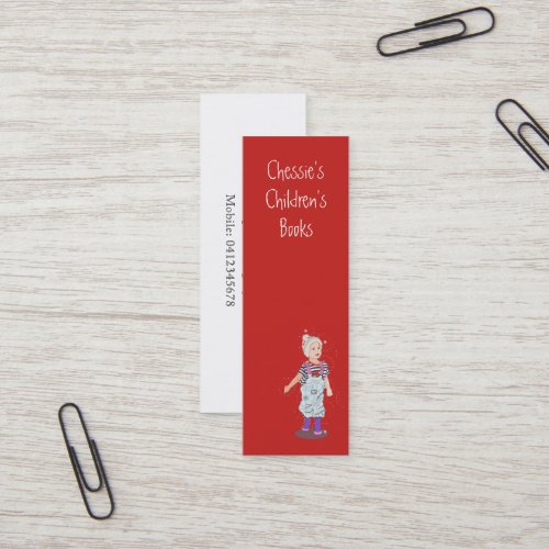 Childrens Author Toy Shop Unique Cute  Red Mini Business Card