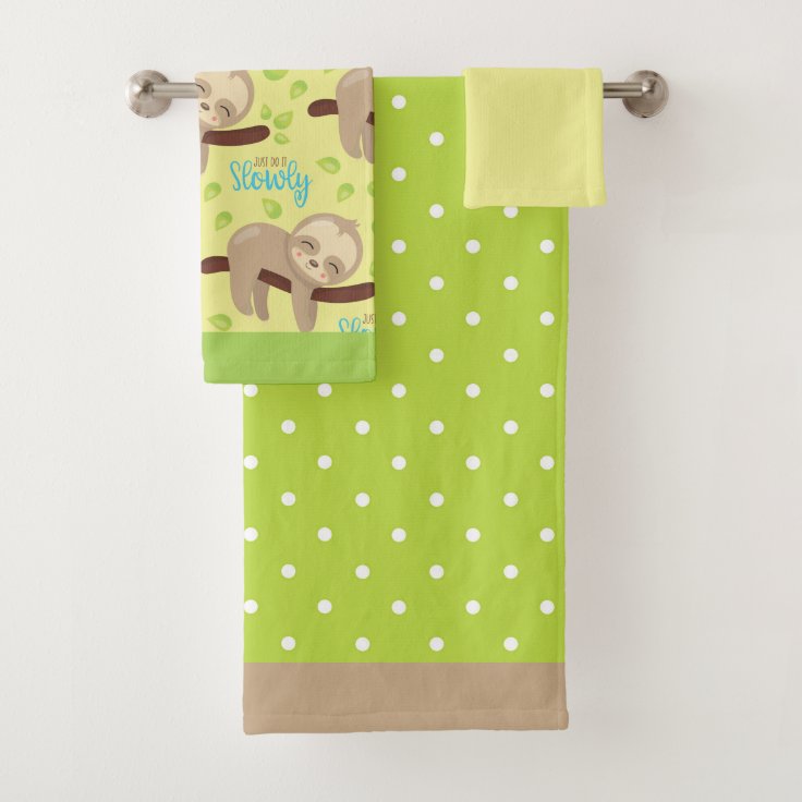 Children's Baby Cute Adorable Brown Sloth Bath Towel Set Zazzle