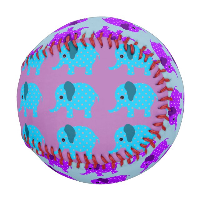 Children's Baseball - Colorful Elephant Design (Back Left)