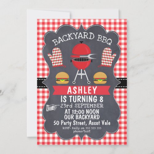 Children's BBQ Birthday Invitation