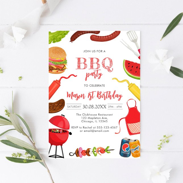Children's BBQ Birthday Invitation (Creator Uploaded)