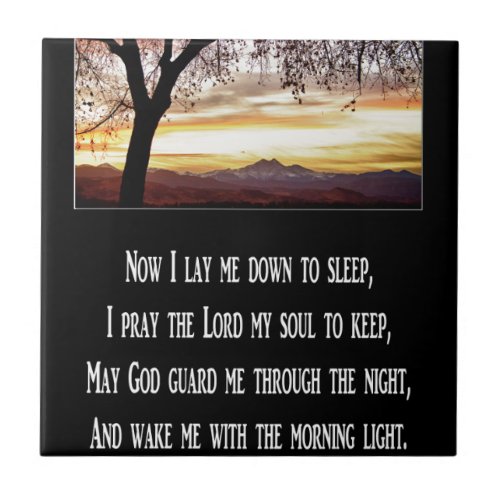 Childrens Bedtime Prayer Tile