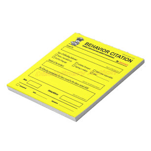 Children's Behavior Citation Notepad