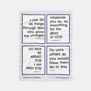 Children's Bible Verses, Customize Fleece Blanket