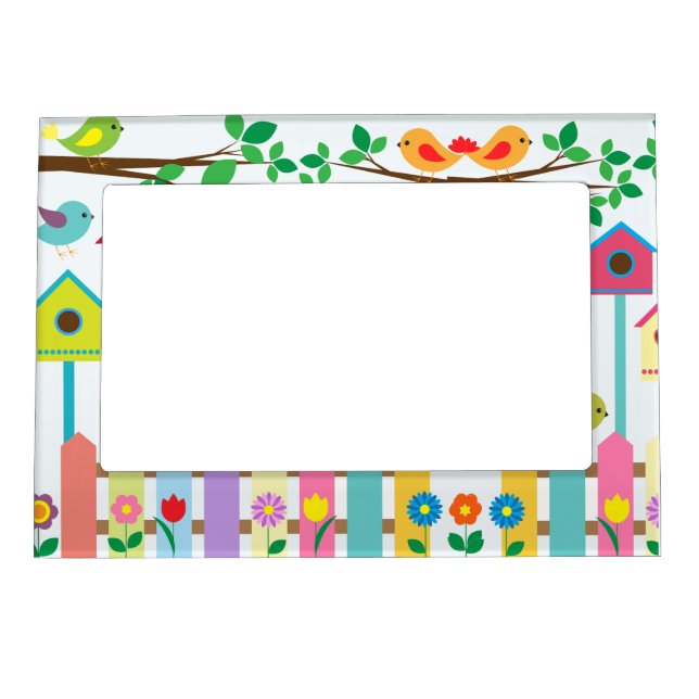 Childrens Birds Birdhouse Scenery Magnetic Frame (Front)